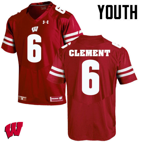 Wisconsin Badgers Youth #6 Corey Clement NCAA Under Armour Authentic Red College Stitched Football Jersey CY40Y43OE